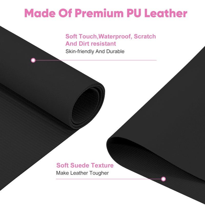 Subay Nail Art Table Mat, Foldable Nail Art Hand Rest Pad for Nail Arm Rest Cushion, Soft Microfiber Leather Nail Mat Manicure Nail Table Pad Desk Mat for for Nail Technician - Black - Image 2